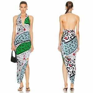 NORMA KAMALI Halter Side Drape Gown